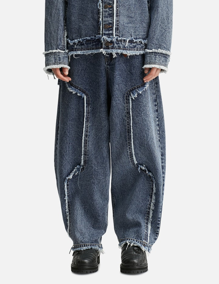 Distressed Raw Edge Balloon Jeans
