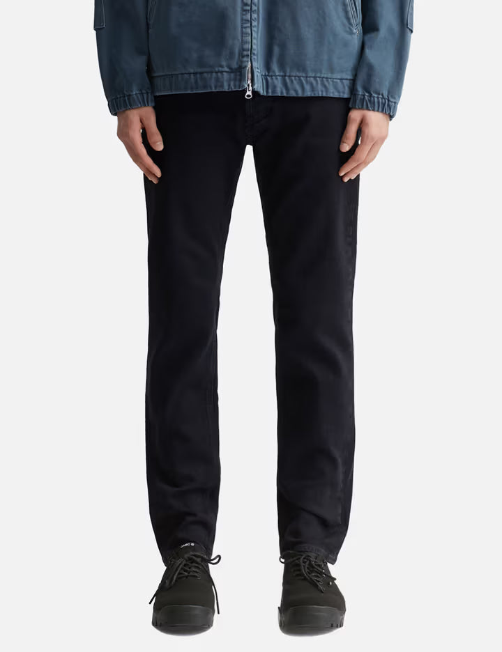 Stretch Black Denim-Rinsed Slim Fit Five-Pocket Jeans