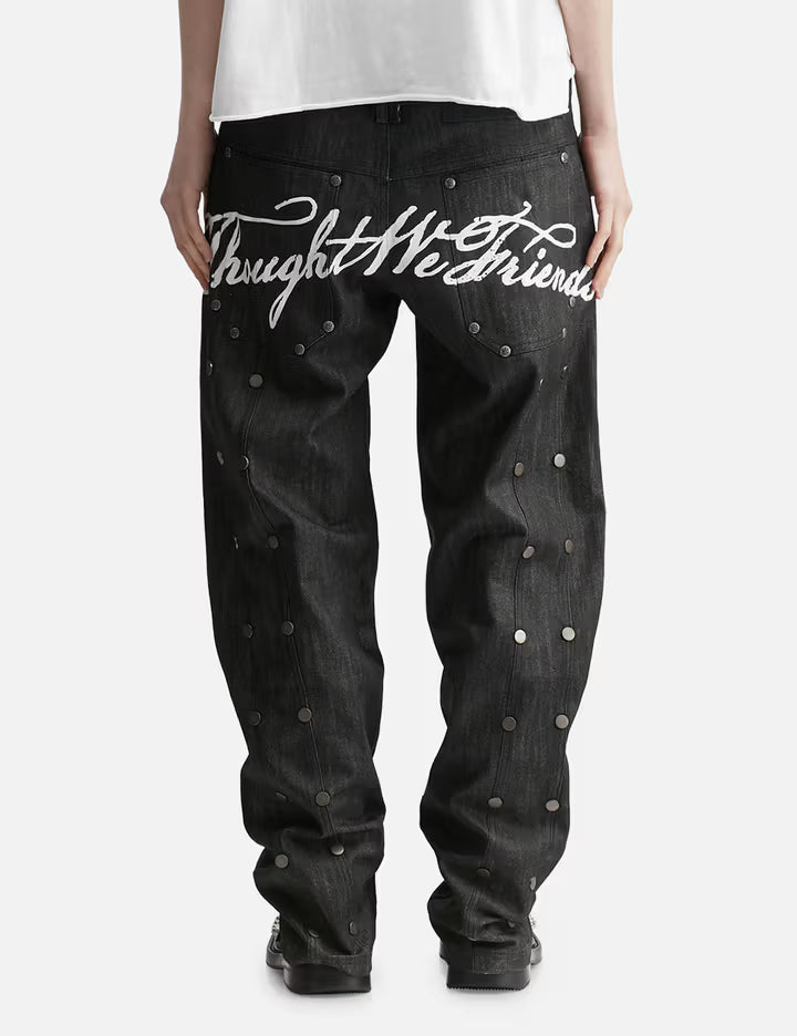 "Gideon" Double-Layered Workpants In Japanese Raw Black Denim