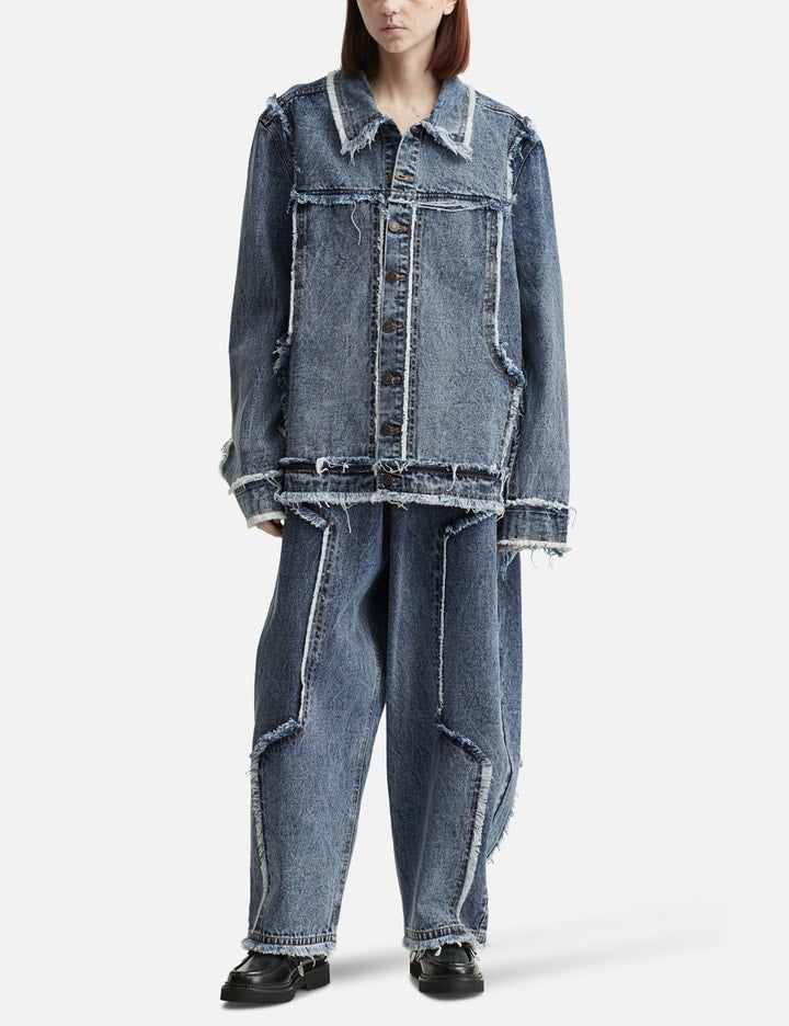 Distressed Raw Edge Balloon Jeans