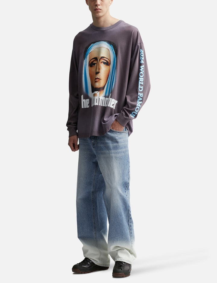 BLEACHED WIDE BAGGY PANTS