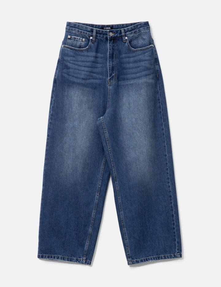 Indigo Washed Distressed Extended Cut Luft Jeans