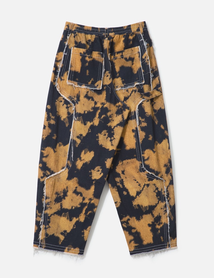Bleached Effect Raw Edge Balloon Jeans