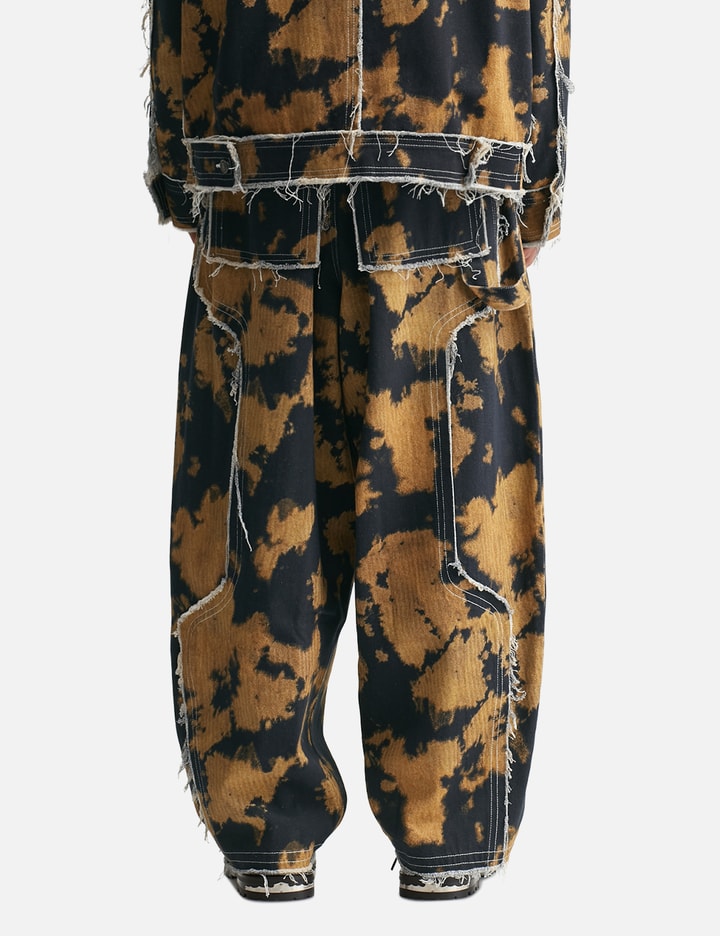 Bleached Effect Raw Edge Balloon Jeans