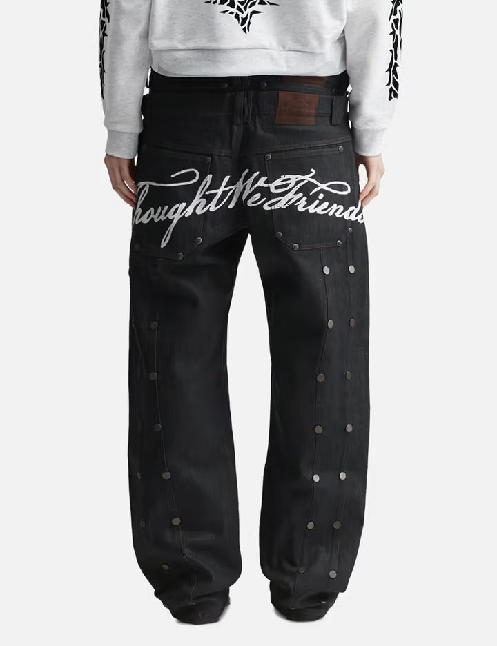 "Gideon" Double-Layered Workpants In Japanese Raw Blue Denim