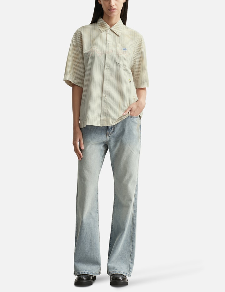Light Blue Flared Fit Denim