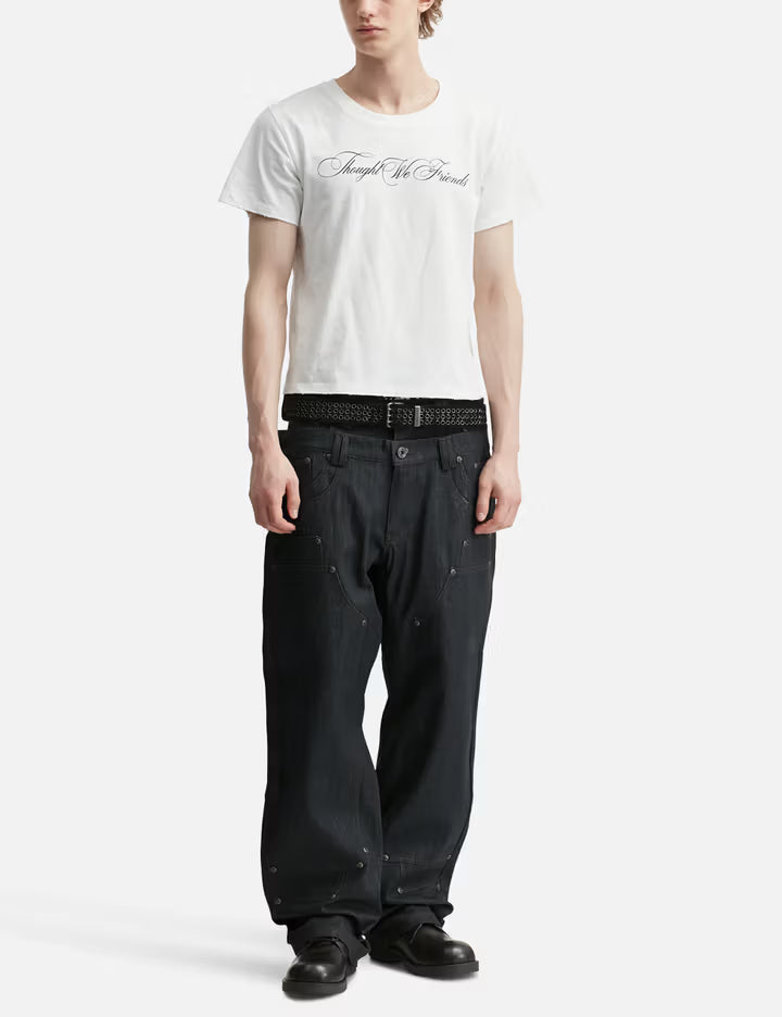 "Gideon" Double-Layered Workpants In Japanese Raw Blue Denim