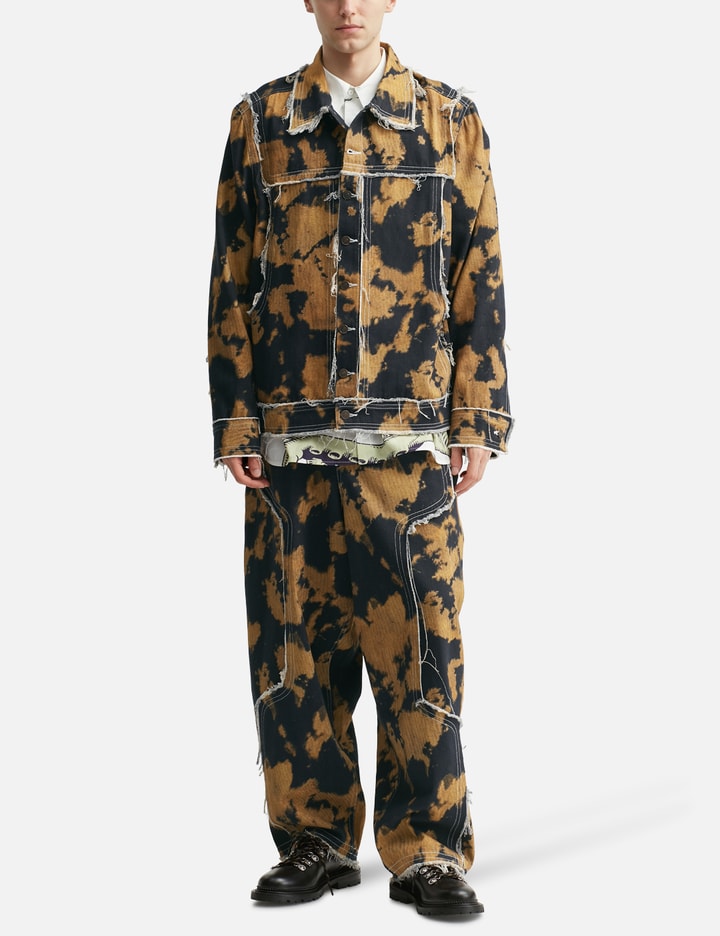 Bleached Effect Raw Edge Balloon Jeans
