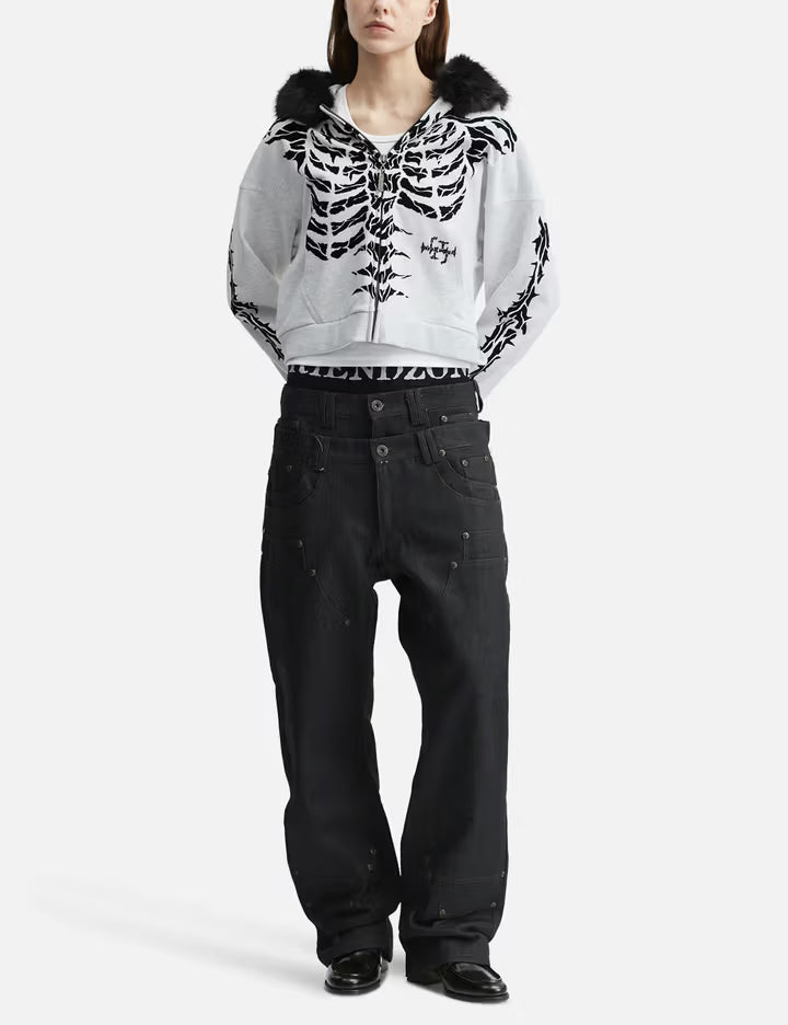 "Gideon" Double-Layered Workpants In Japanese Raw Blue Denim