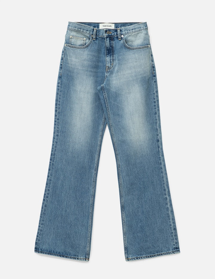 Flared-leg Distressed Denim Jeans