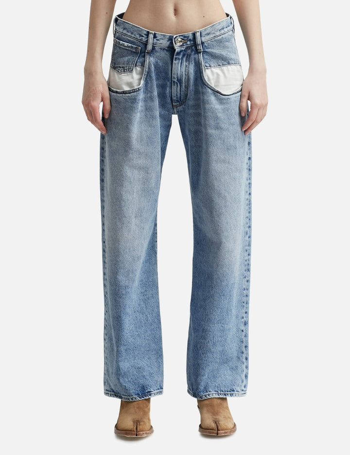 Straight Jeans With Contrasted Pockets