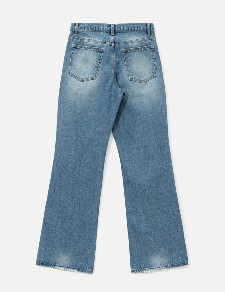 Flared-leg Distressed Denim Jeans