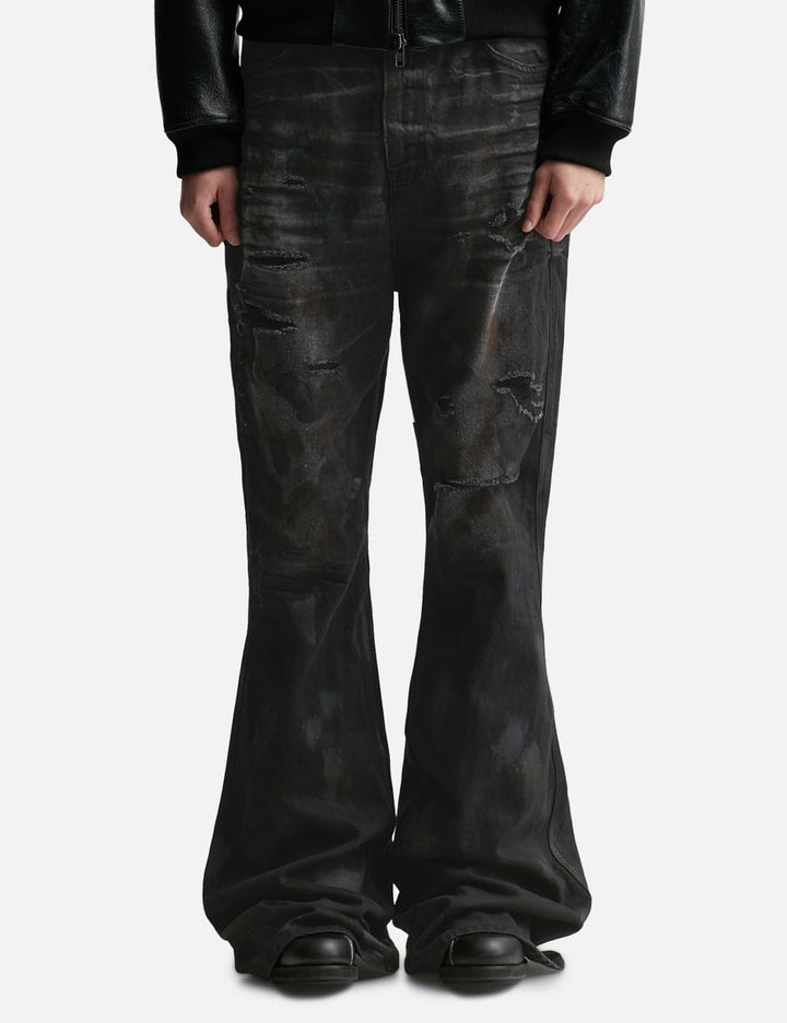 Mud Destroyed Wide Flare Jeans