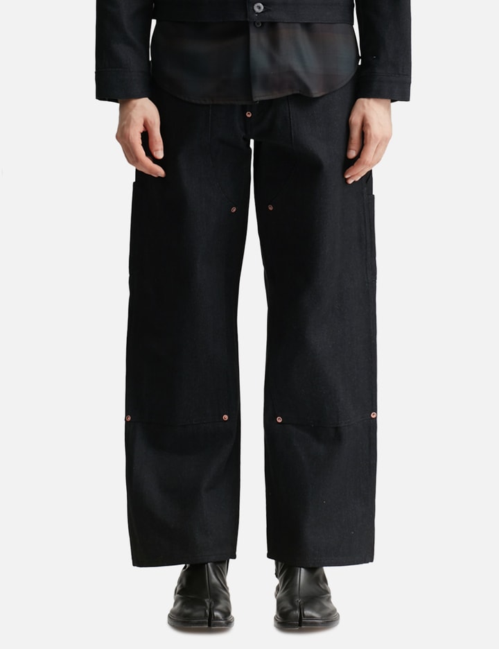 Twisted Heather Denim Pants Double Knee