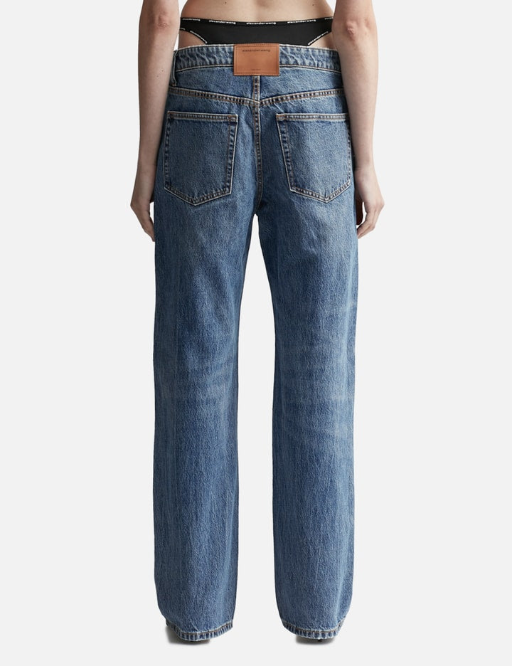 Mid-rise Jeans With Pre-styled Logo Brief