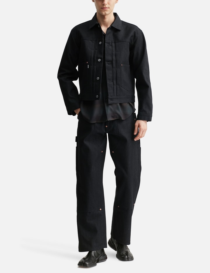 Twisted Heather Denim Pants Double Knee