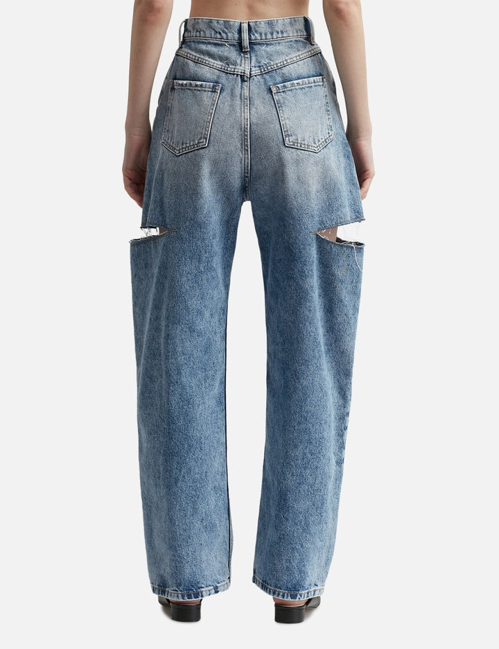 Denim jeans with slash details