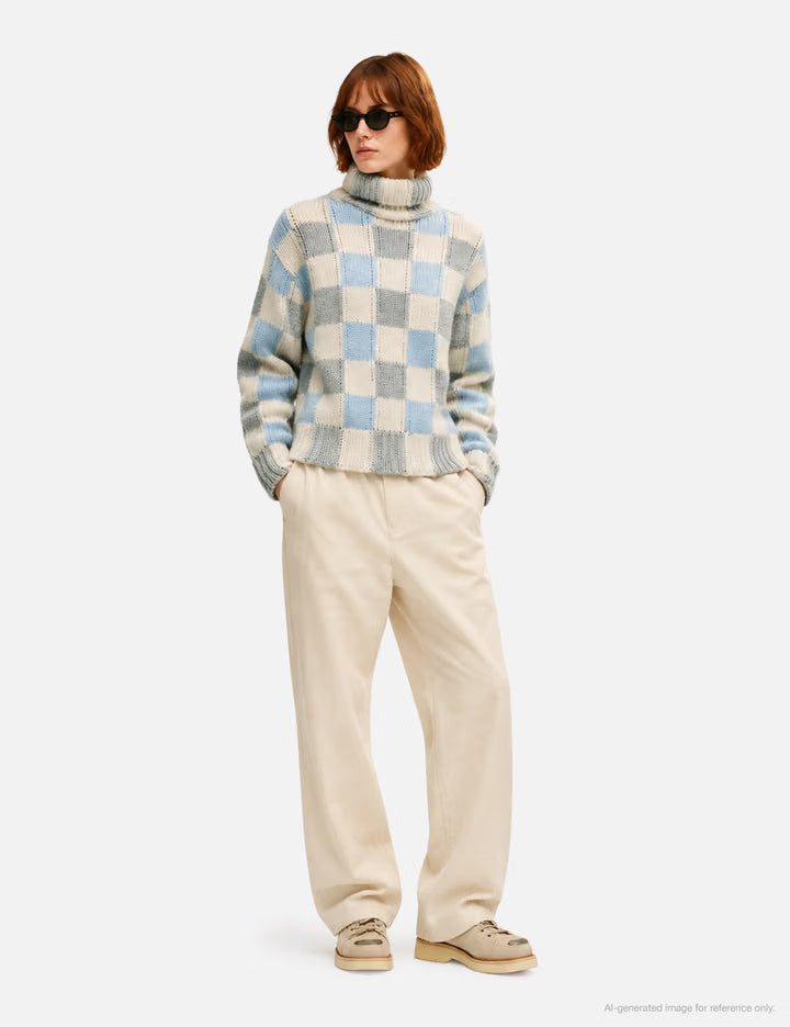 'KENZO Checks' Mock Neck Jumper