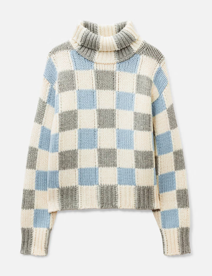 'KENZO Checks' Mock Neck Jumper
