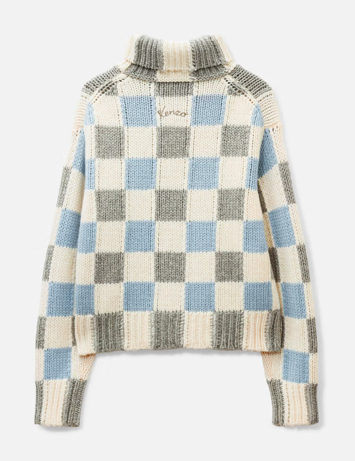 'KENZO Checks' Mock Neck Jumper