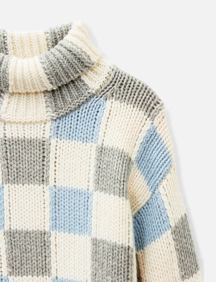 'KENZO Checks' Mock Neck Jumper