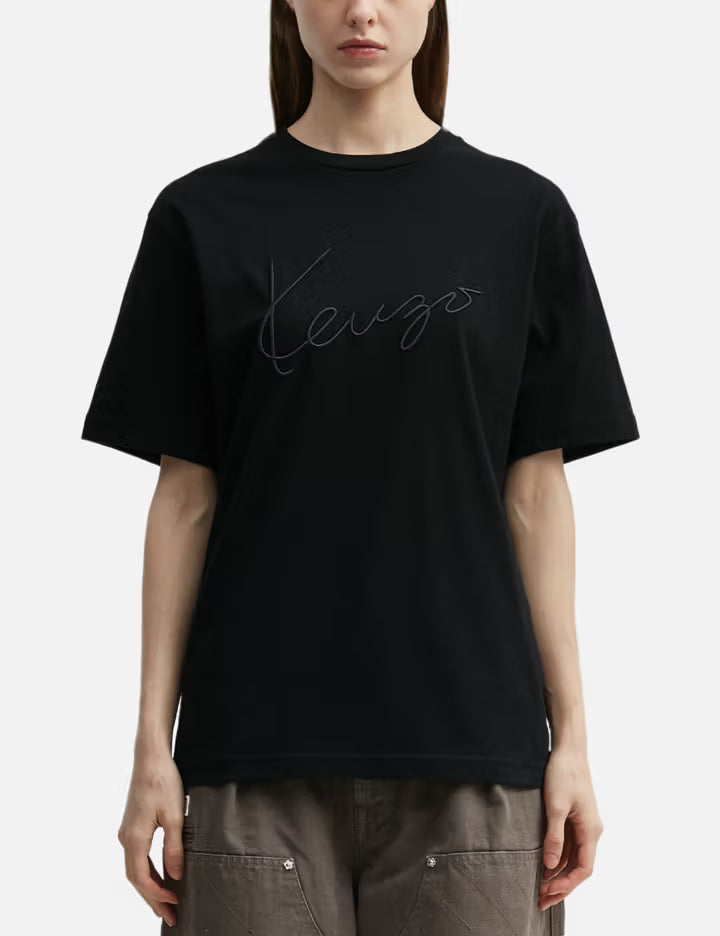 'KENZO Signature' Embroidered T-Shirt