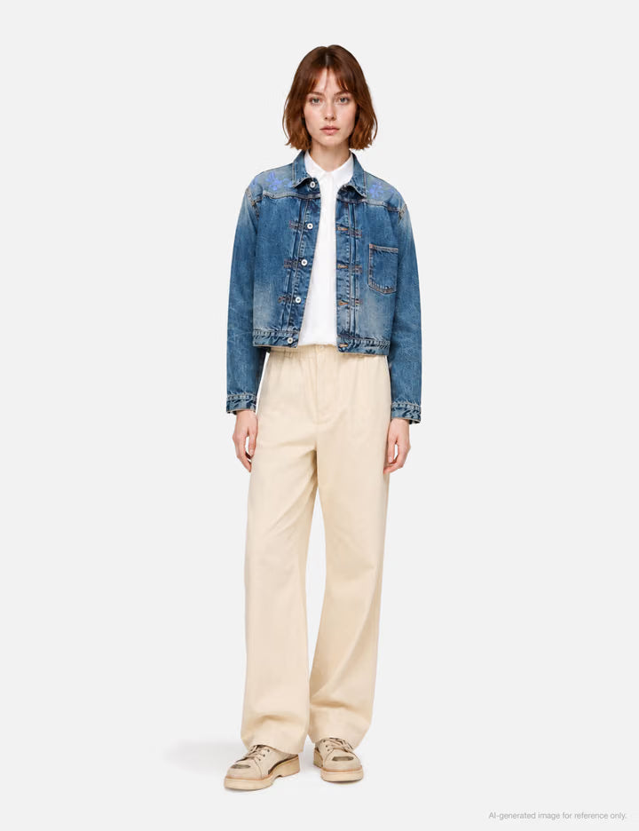 KENZO Wildflower' Cropped Pleated Trucker Jacket