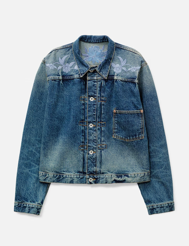 KENZO Wildflower' Cropped Pleated Trucker Jacket