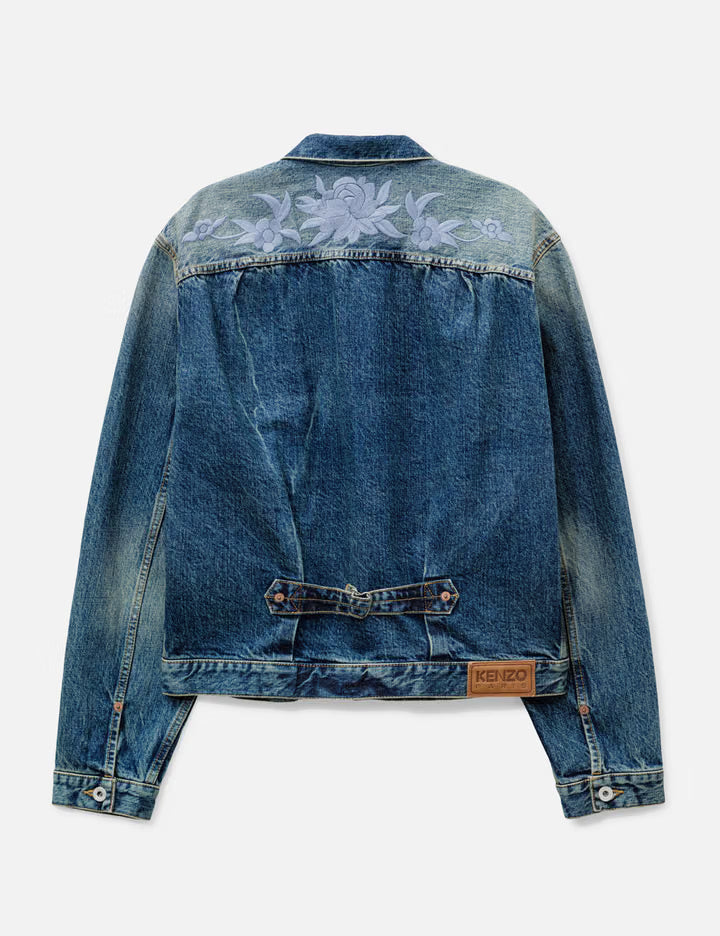 KENZO Wildflower' Cropped Pleated Trucker Jacket