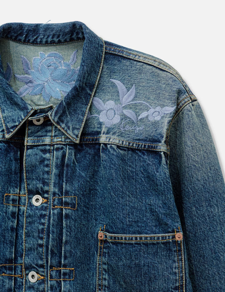 KENZO Wildflower' Cropped Pleated Trucker Jacket