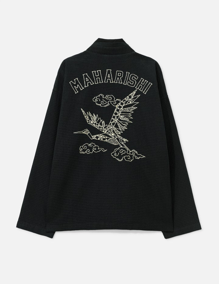 Embroidered Waffle Kimono Overshirt