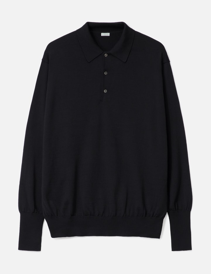 Wool Knit L/S Polo Shirts
