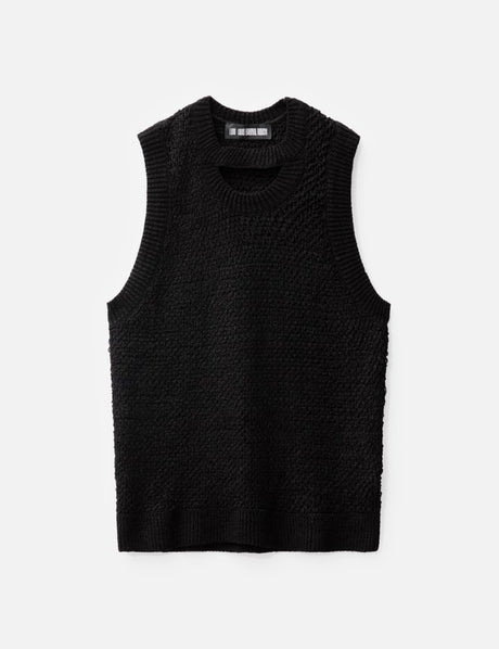 Vest In Tencel Textured Knit With Twisted Back