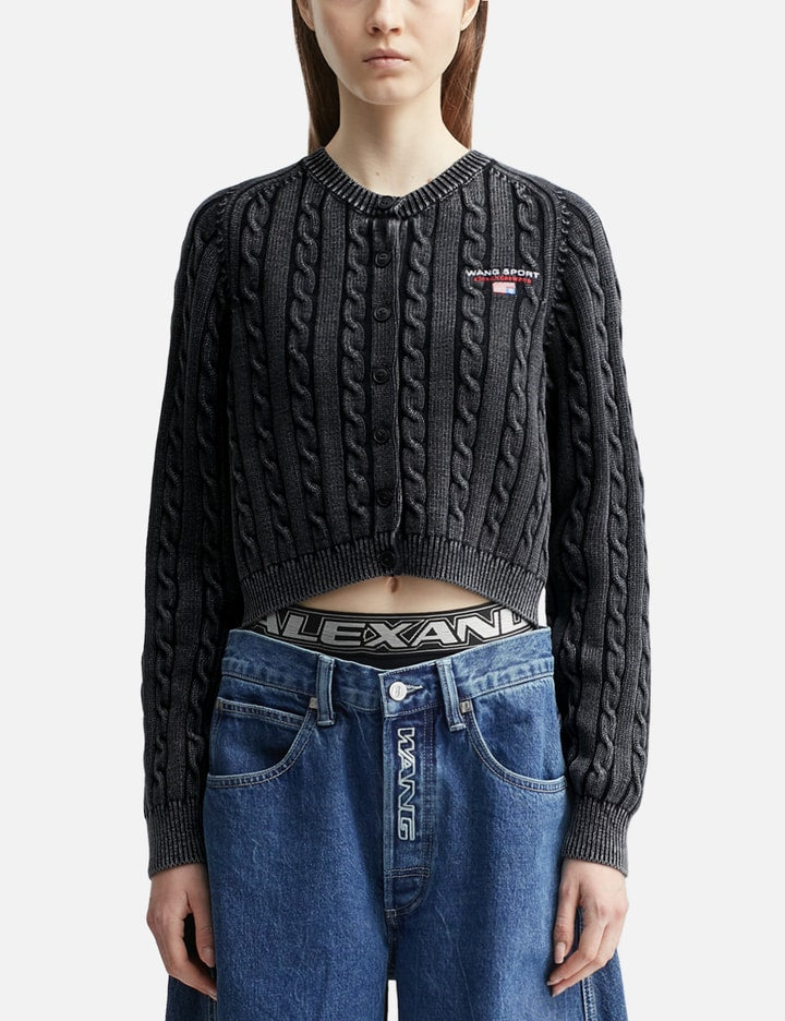 Cable-Knit Cropped Cardigan