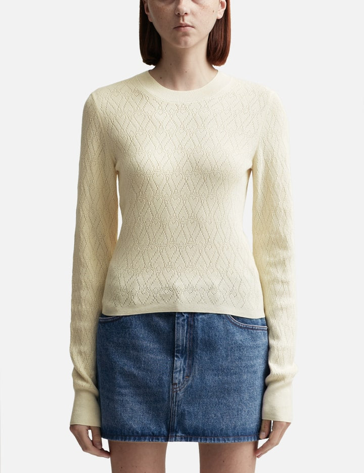 Ami de Coeur Pointelle Crew Neck Sweater