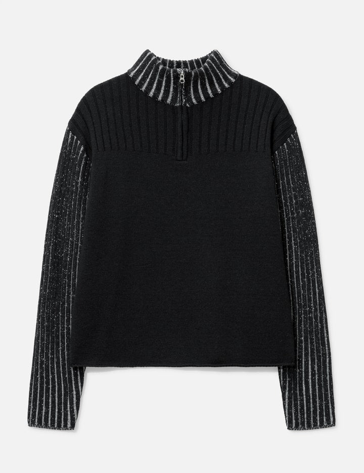 Merino Wool Knit Half Zip-Up