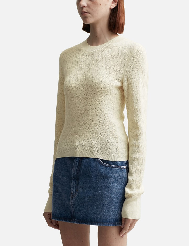 Ami de Coeur Pointelle Crew Neck Sweater