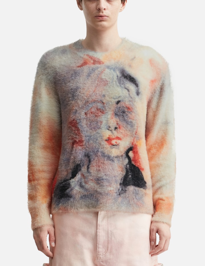 Watercolor Face Mohair Sweater