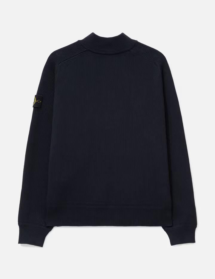 Ribbed Soft Organic Cotton Half-Zip Jumper
