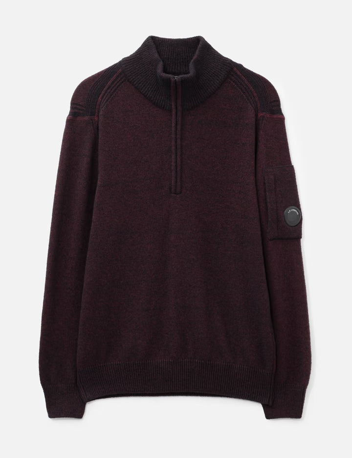 Fleece Knit Lens Half Zip Sweater
