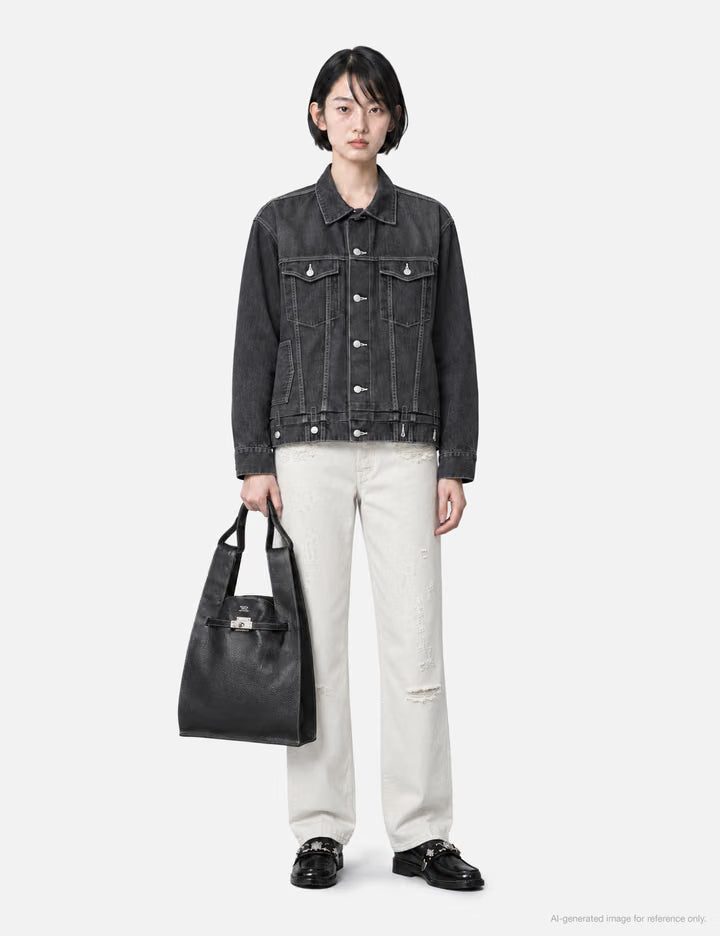 Large Market Bag In Shrink Leather
