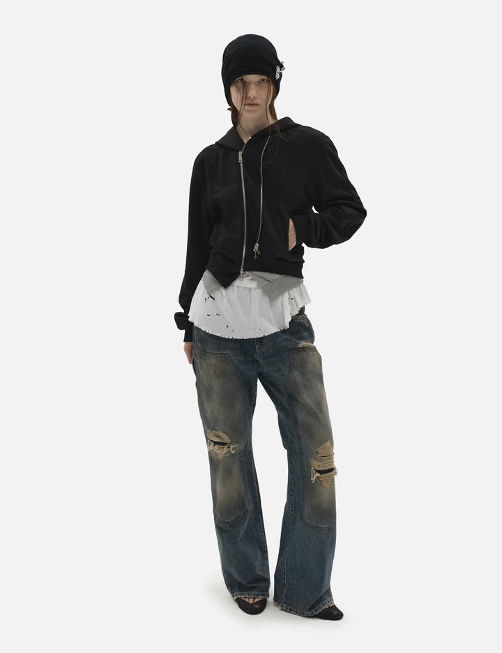 Layered Double-Zip Hoodie