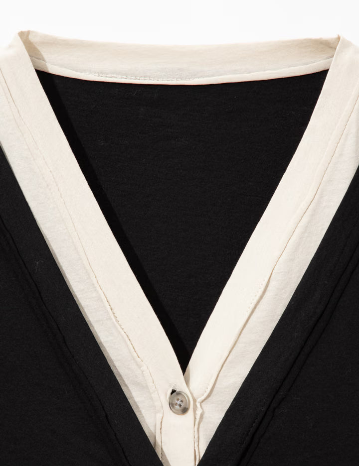 Layered Henley Long T-Shirts