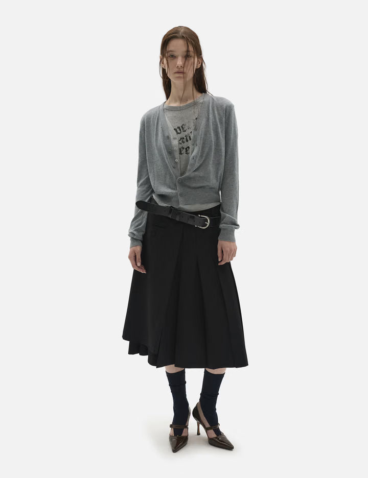 Layered Pleated MIDI Skirt