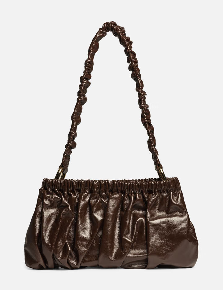 Leather Gathered Clutch