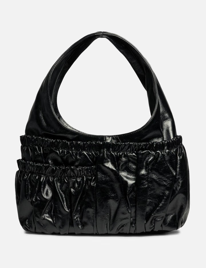 Leather Gathered Hobo Bag