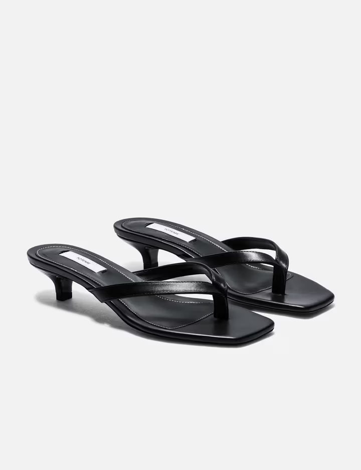 Leather Heeled Flip Flops