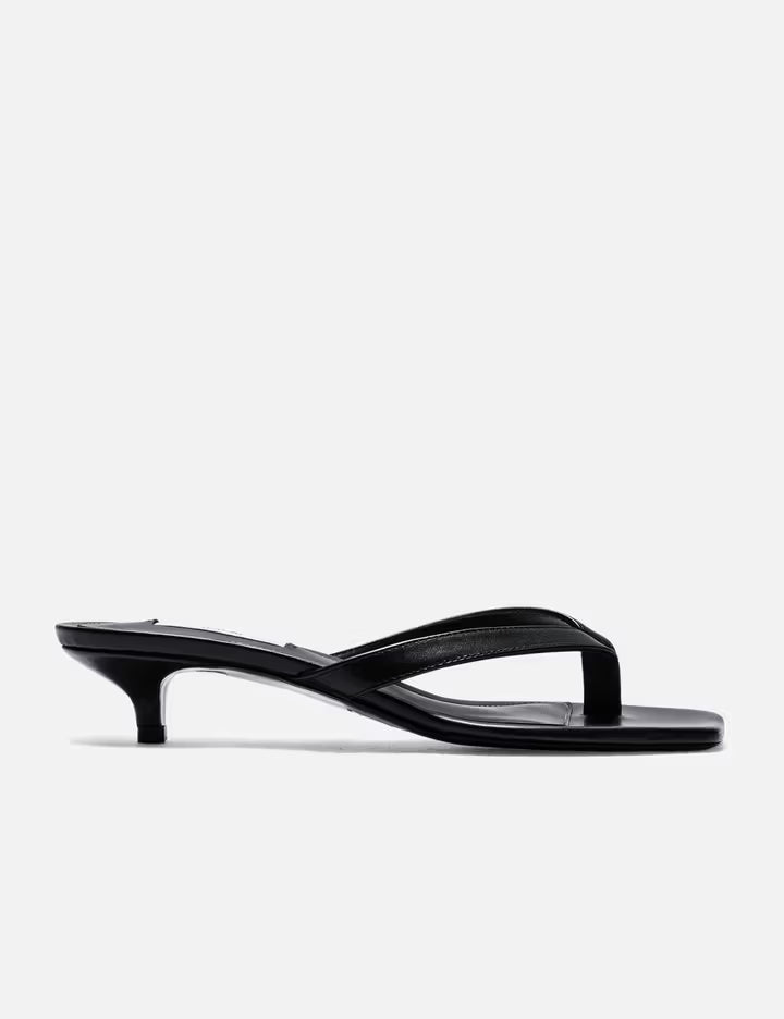 Leather Heeled Flip Flops