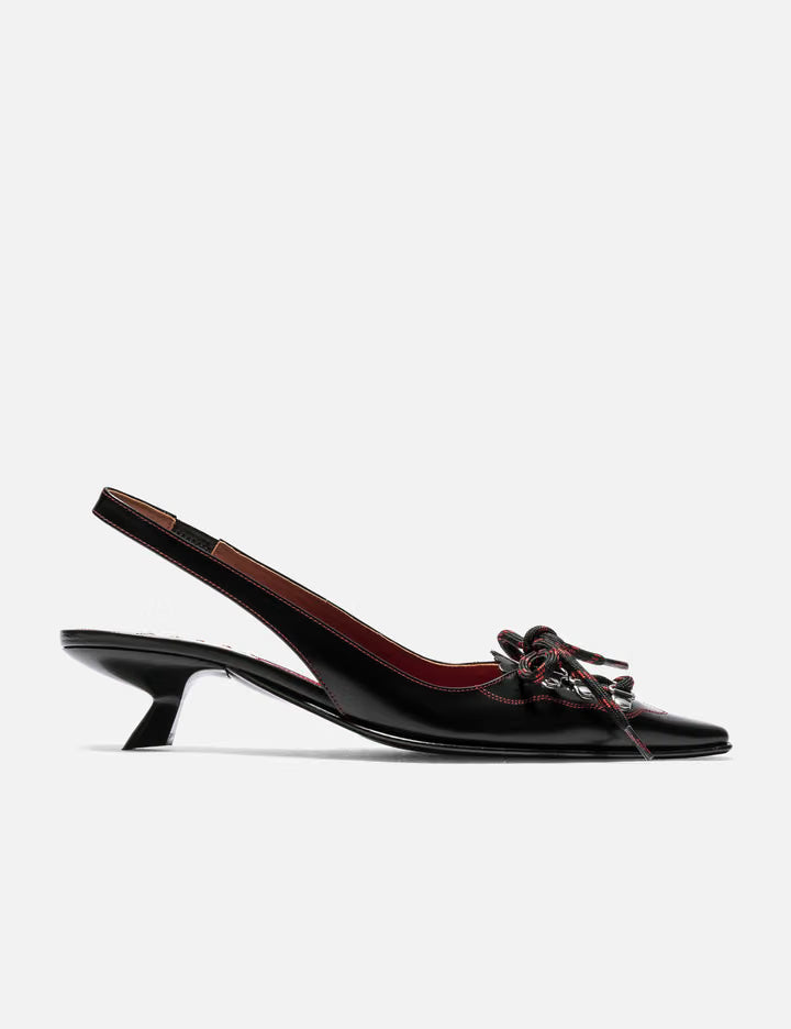 Leather Slingback With Lace