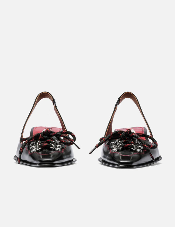 Leather Slingback With Lace